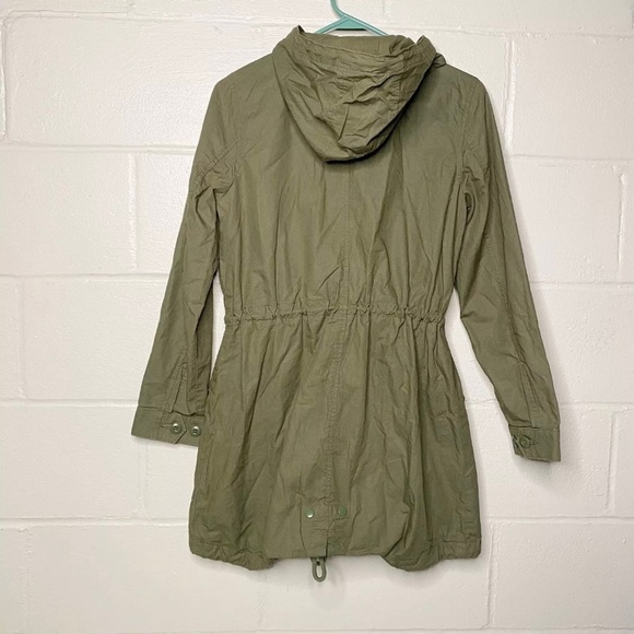 Levi's Jacket Women Size XS Military Utility Hooded Full Zip Epaulets Green - Picture 4 of 15